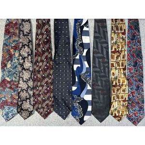 Vintage Mens Necktie Lot Givenchy Dior Oscar Ermengildo Balmain Floral Geometric